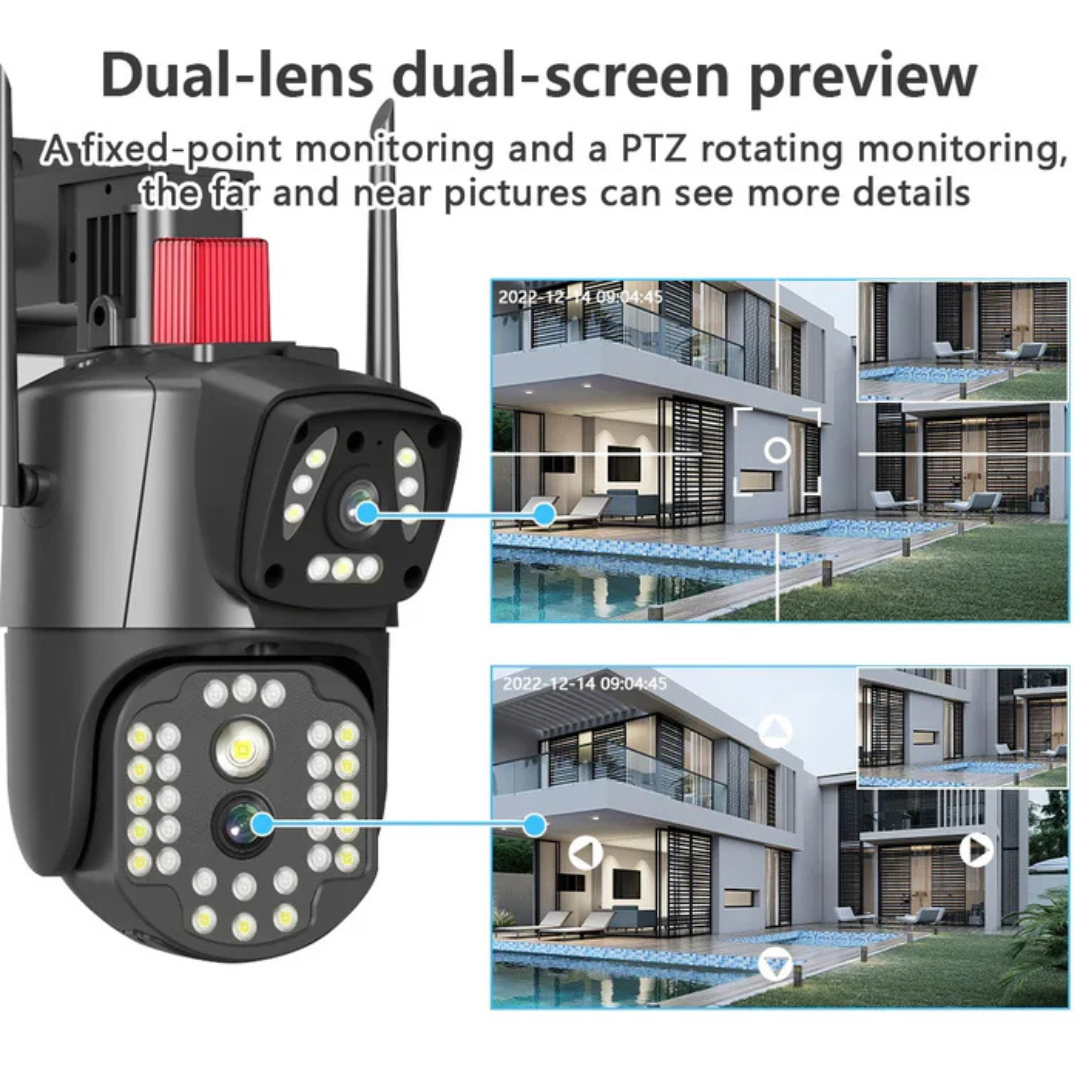 Ptz Wifi Outdoor Dural Lens 2mp+2mp Camera 